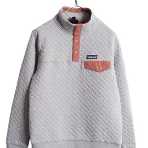 Patagonia women’s organic cotton quilt pullover quartz&coral M